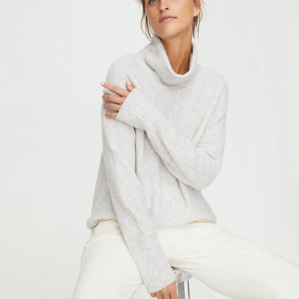 Aritzia Light Gray Plutarch Turtleneck Sweater
